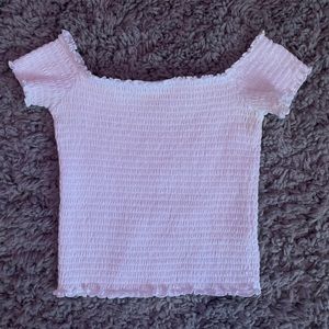Hollister Smocked Off-the-Shoulder Crop Top Small